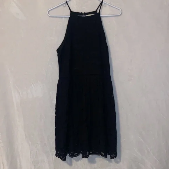 Monteau | Dresses | Monteau Black Lace Halter Mini Dress | Poshmark